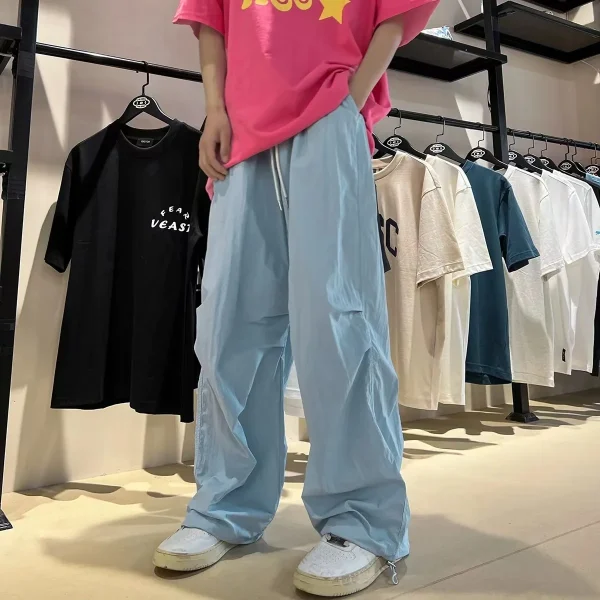 Summer Thin Wide-Leg Cargo Dopamine Sun Protection Quick-Dry Elastic Waist Casual Hiking - Image 6