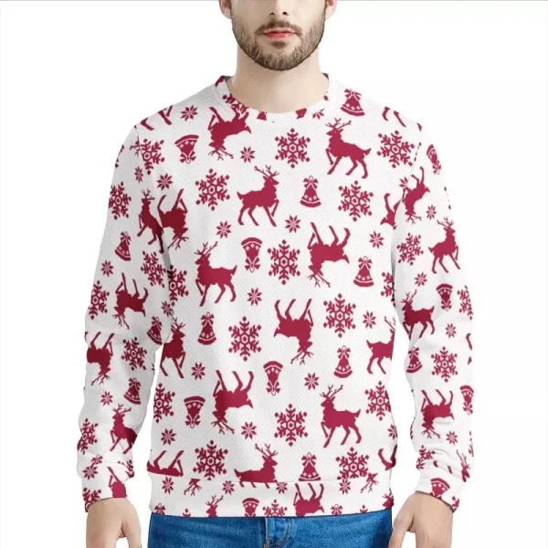 Christmas Polyester Striped Pull Over Oversize Hoodie Men's 3D Printed Hoodies Sweatshirts - Image 3
