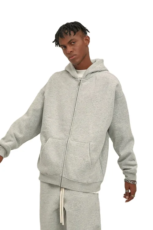 New Product Hot Sale Cropped Hoodie and Cozy Sweatpants Suit Heavyweight Oversized Plain Thick Boxy Hoodie Set