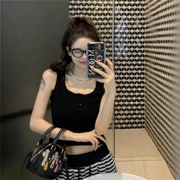 Short  Tank Top Sweet and Spicy Pink Camisole Women's Inner Wear - Image 4