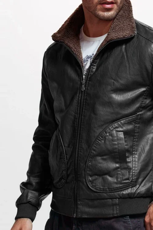 Winter Mens PU Jacket Thick Warm Men’s Motorcycle Jacket New Fashion Windproof Leather Coat Fabric Vintage Canvas Male Size 3XL