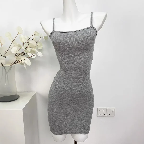 Dress Pure Desire Hot Girl Tight Sexy Bodycon Shapewear Front Date Strap Short Summer - Image 3