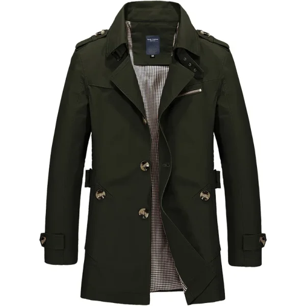 Durability Jackets Safarwhiteerwear Mring in Army Green Canvas Fabric Men Casual Woven Long Jacket for Men Long Coats