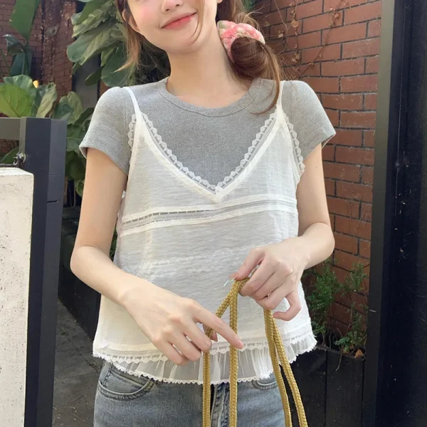 Women's  Two-Piece Set Casual Solid  Seasonal Clearance  Short Neck Top - Image 6