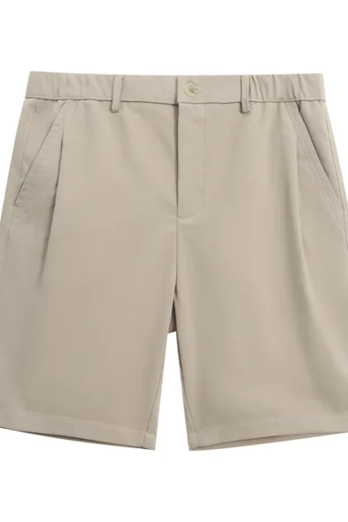 Men’s 2025 New Business Casual Slimming Straight-Leg Western Sle 100% Cotton Outer Wear Summer Pleated Shorts