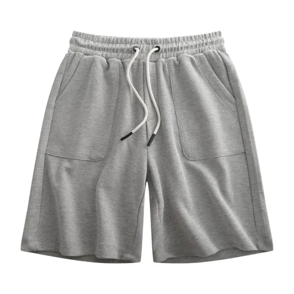 Heavy Weight Knitted Cotton Polyester Blend Men's Waffle Shorts - Image 4